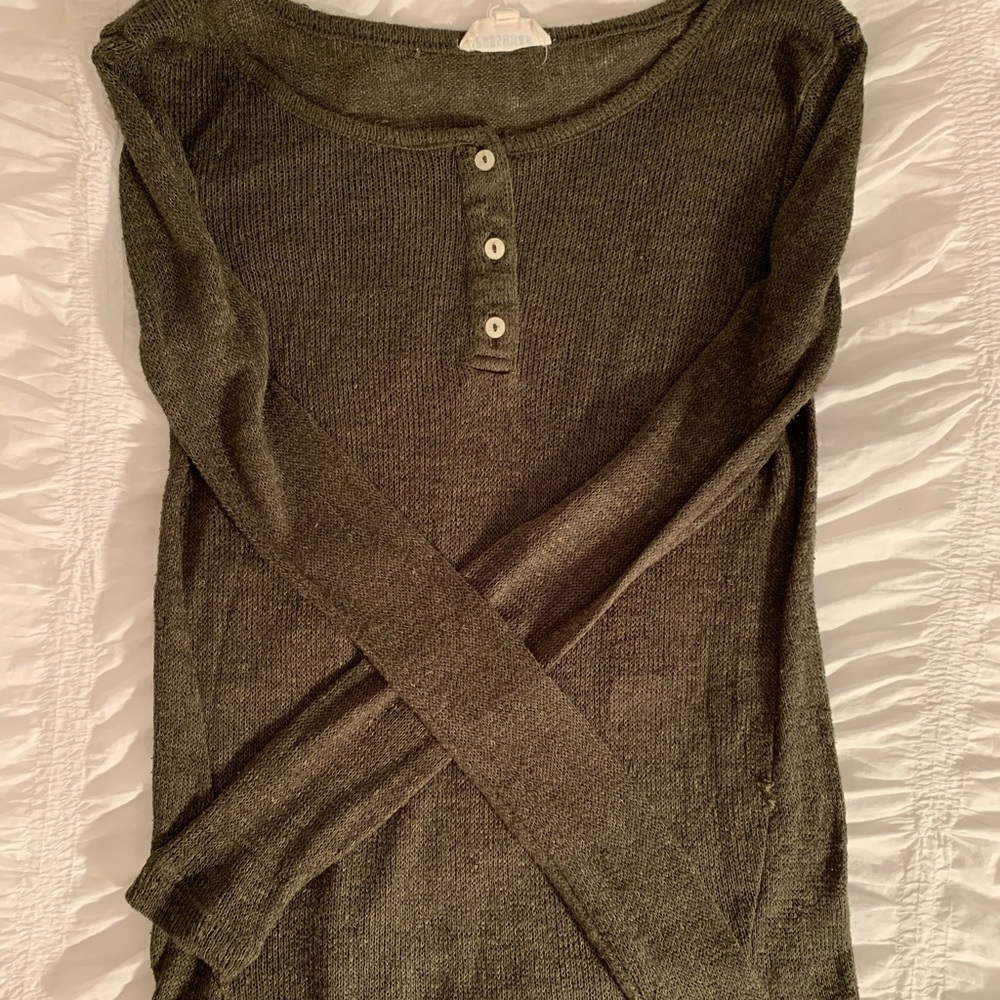 Dark Green Lightweight Henley